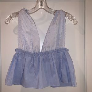 AQUA Blue Deep V Tank Top - size small